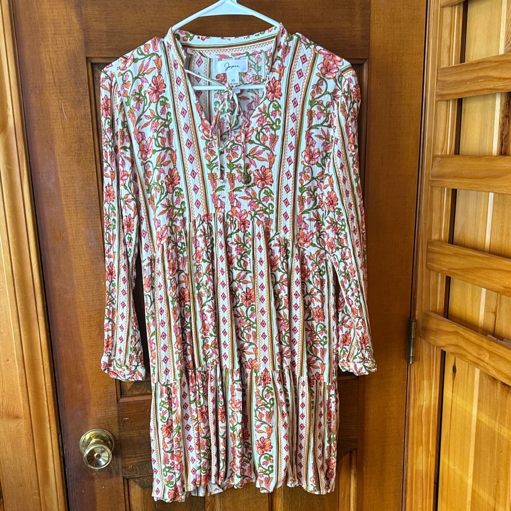 Japna Floral Boho Dress - Pink and Green